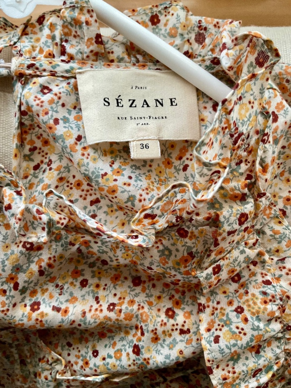 SEZANE cotton flower blouse size 36EU
